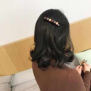 2023新款韩国莫兰迪色系豆豆一字夹弹簧夹边夹顶夹发饰女发夹饰品