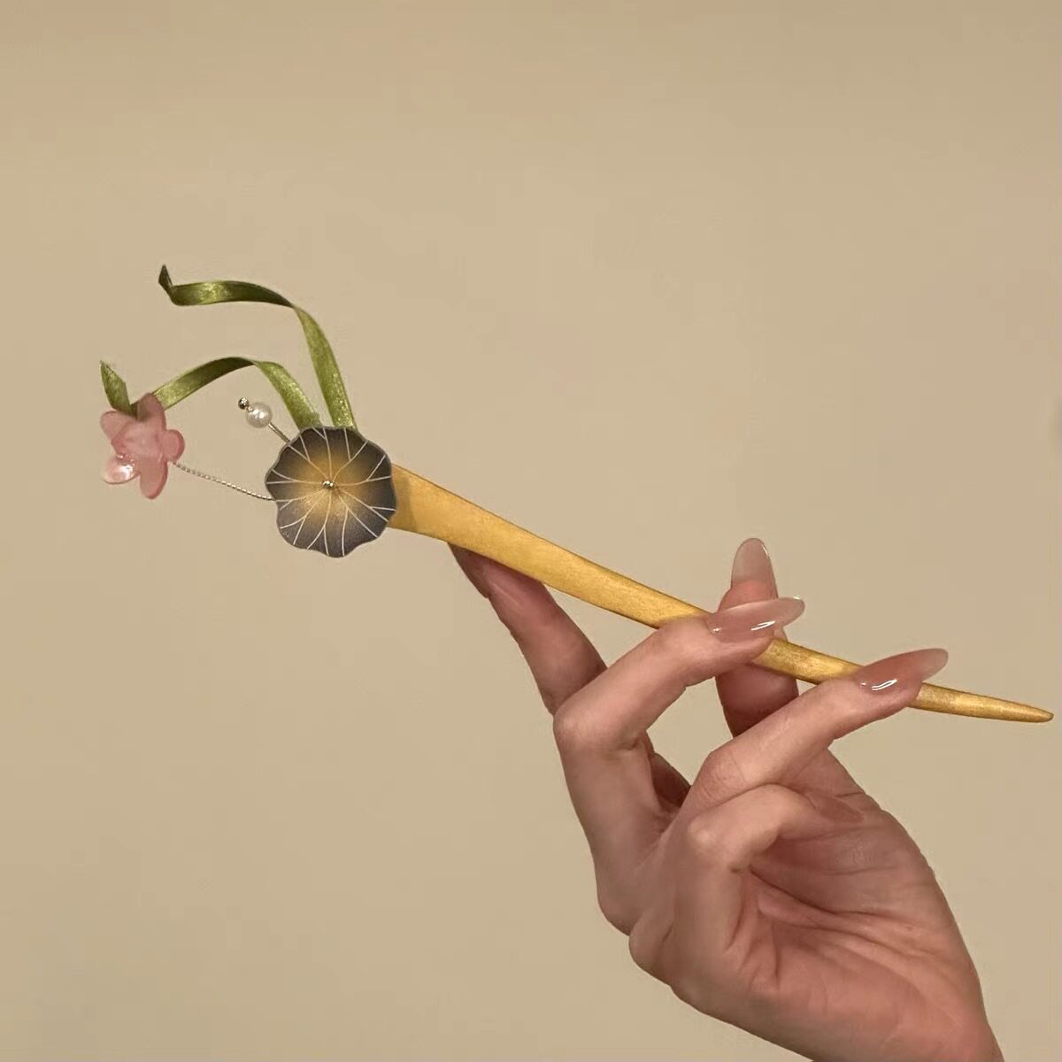 「莲花蘇」新中式莲花飘带发簪