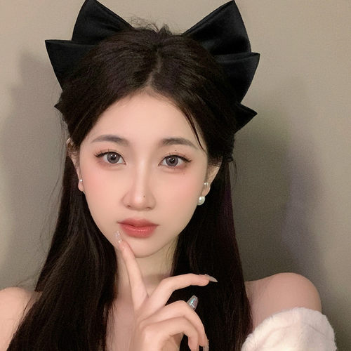 高级感黑色立体大蝴蝶结夏发夹女