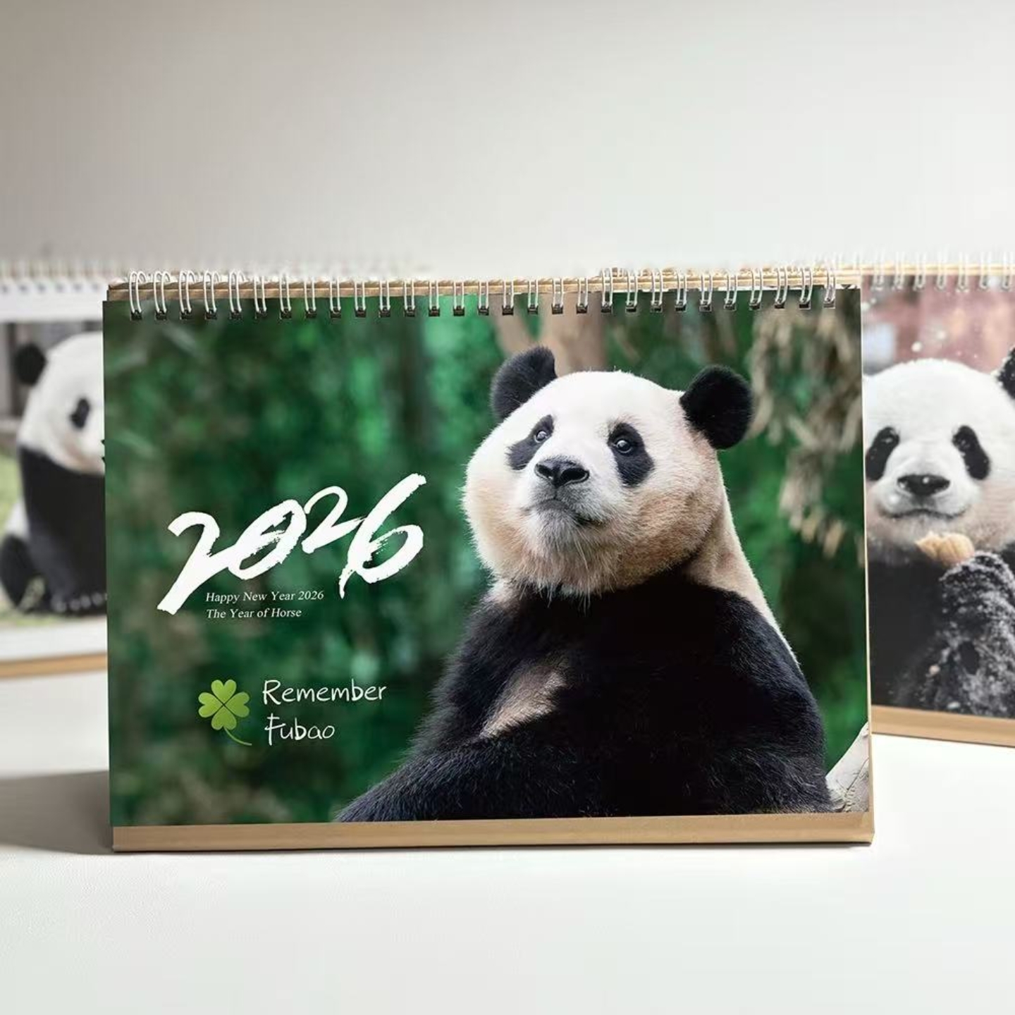 花花福宝萌兰大号台历木托月历