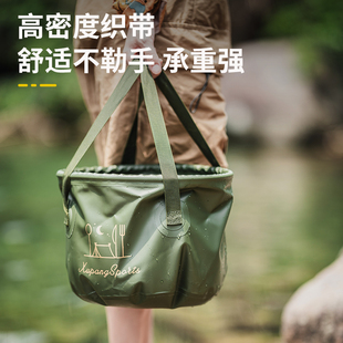 虚胖户外可折叠水桶车载收纳伸缩垃圾桶泡脚水盆露营家用蓄水箱罐