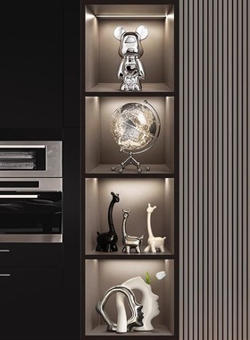 现代轻奢风酒柜装饰品摆件客厅家居电视餐边玻璃柜摆设工艺品