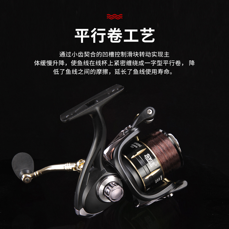 纺车轮渔轮15轴无间隙金属鱼轮远投轮海竿轮矶钓轮路亚轮钓鱼摇轮