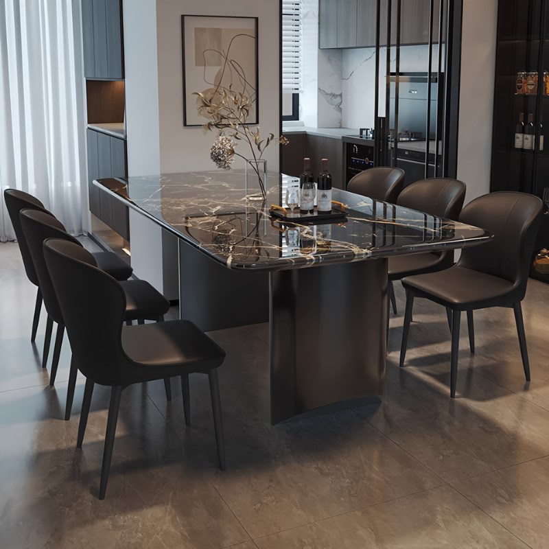 2025新款轻奢大理石餐桌现代简约家用餐桌椅组合小户型吃饭桌子