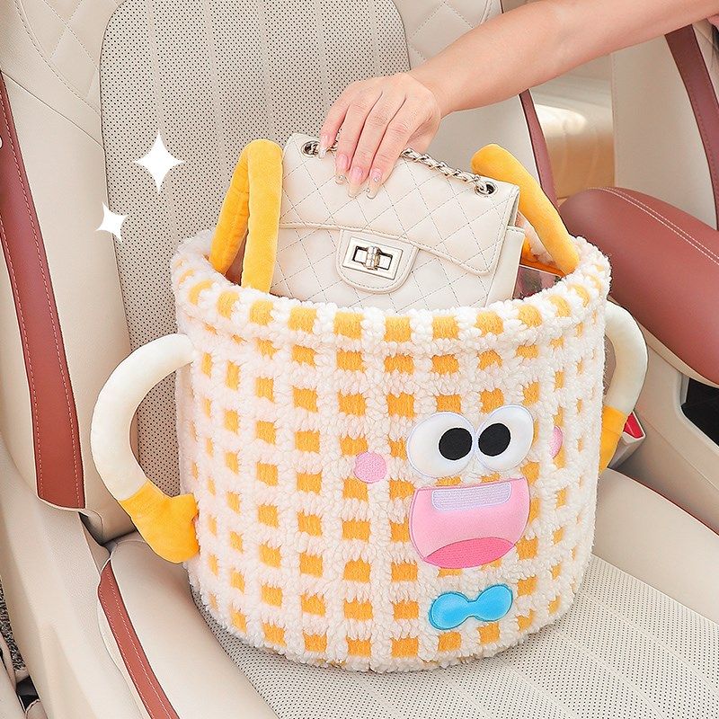 汽车后备箱收纳箱车载副驾驶储物盒尾箱置物桶后排卡通车用整理箱