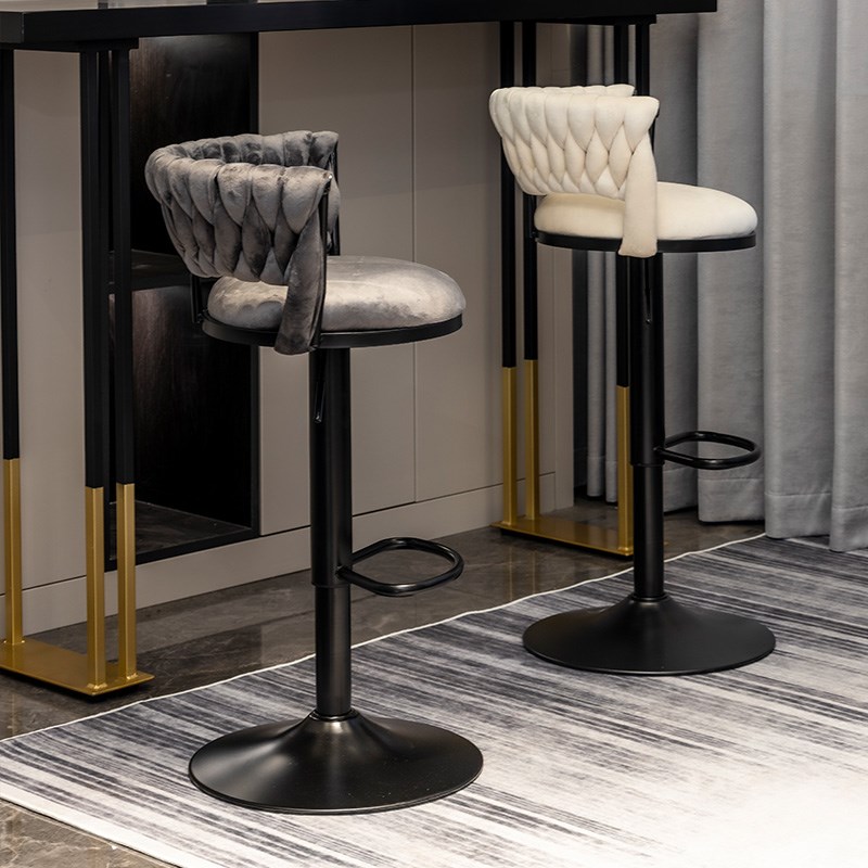 吧台椅家用升降侘寂风收银台商用高脚凳吧凳子靠背前台酒吧椅子