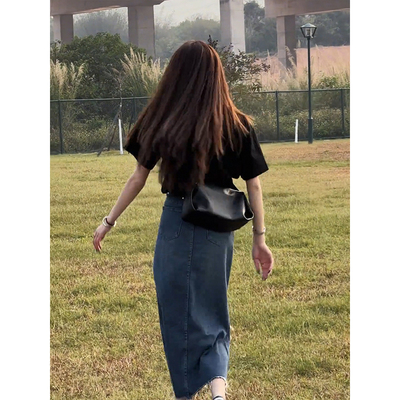 松弛感秋季休闲黑色枕头包