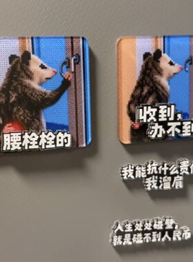 搞笑贴负鼠表情包冰箱贴创意腰