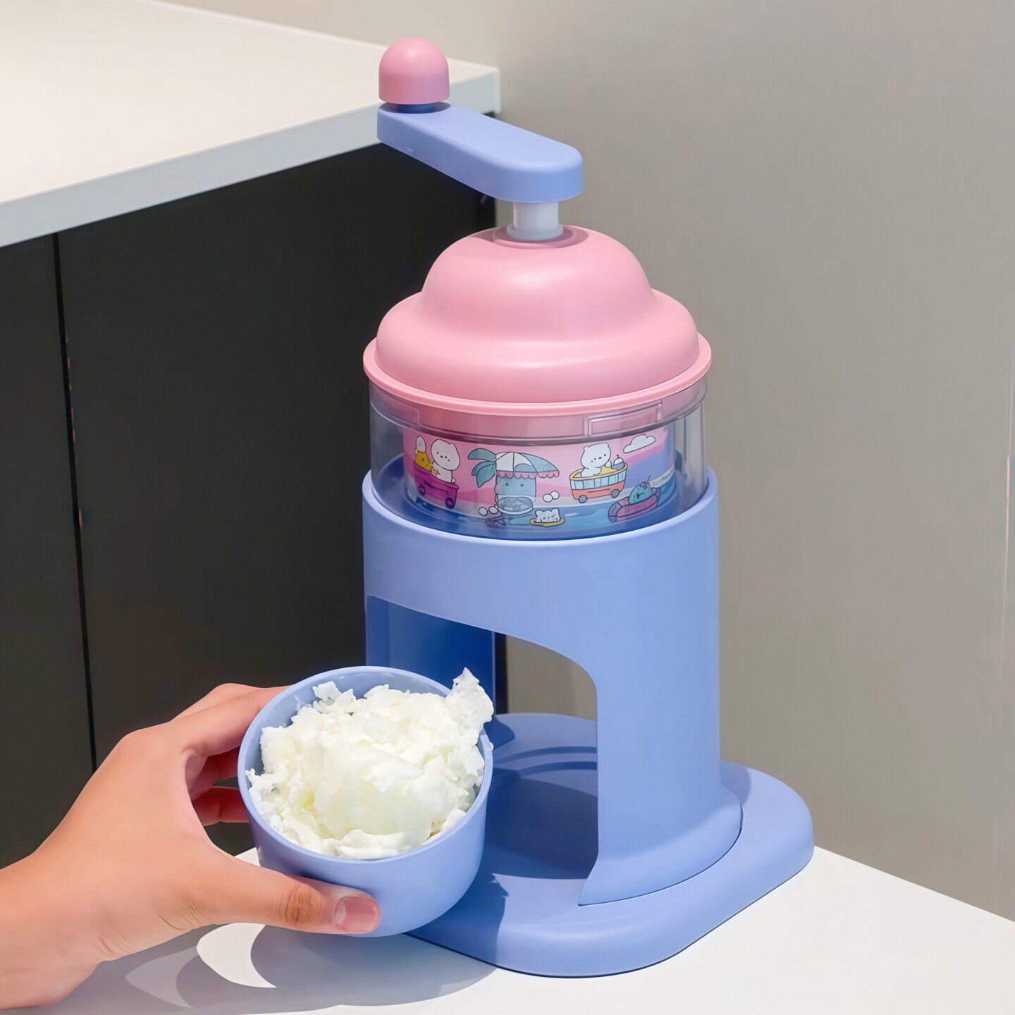 手摇刨冰机小型手动冰制作器儿童玩具不插电摆摊手摇沙冰机制冰机