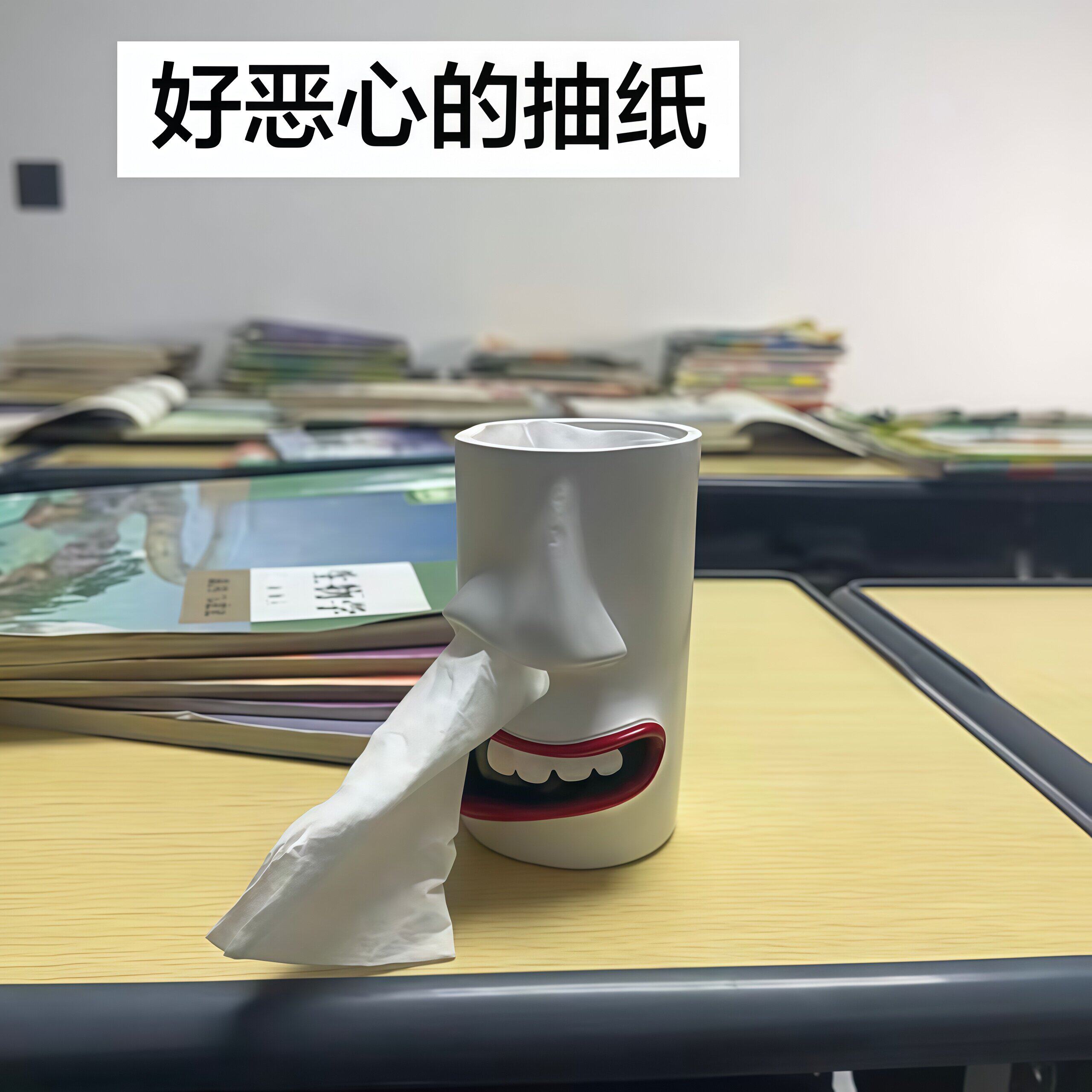 装饰摆件特别好看的抽纸盒创意搞笑办公室鼻孔纸巾架树脂搞怪桌面