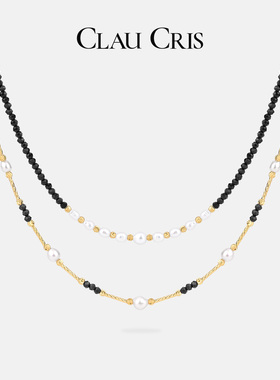Clau Cris百搭天然淡水珍珠项链简约设计感轻奢小众设计锁骨链女