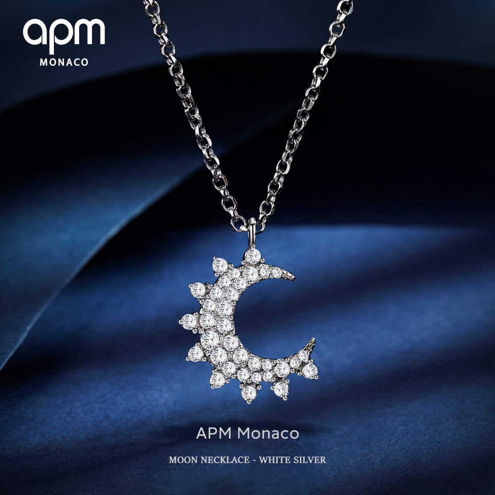 APM Monaco小月亮925纯银锁骨链女项链轻奢吊坠爆款正品七夕礼物