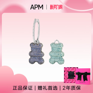 APM Monaco40周年小熊耳环单只圈圈设计感耳钉轻奢小众耳饰女礼物
