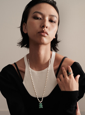 【生日礼物】APM Monaco40周年限量版小熊银珠项链轻奢饰品高级