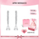Apm 生日礼物 Monaco水滴耳环925纯银钻石耳钉女耳饰生日礼物