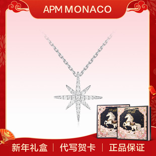 APM Monaco六芒星项链女生925纯银时尚锁骨链轻奢小众生日礼物