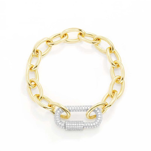 TB4854XRH 银色密镶环扣链环金色手链高级轻奢情侣 APM Monaco