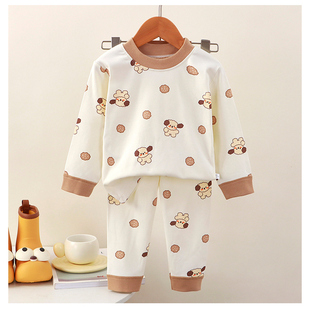 儿童内衣套装家居服男童睡衣女童德绒保暖内衣秋衣秋裤卡通套装