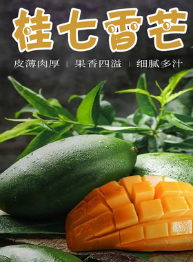 广西田东桂七芒果新鲜百色桂7青皮香芒9斤特大果纯甜特产芒果包邮
