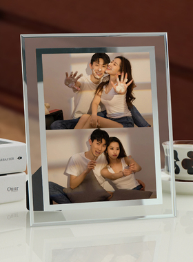 玻璃相框制作摆台照片定制diy六寸情侣做8寸婚纱照纪念摆件高级感