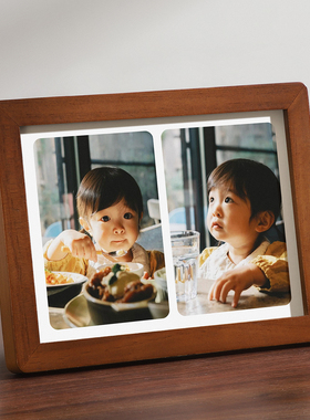 圆角实木相框摆台照片定制高级感六寸全家福儿童6寸打印画框挂墙
