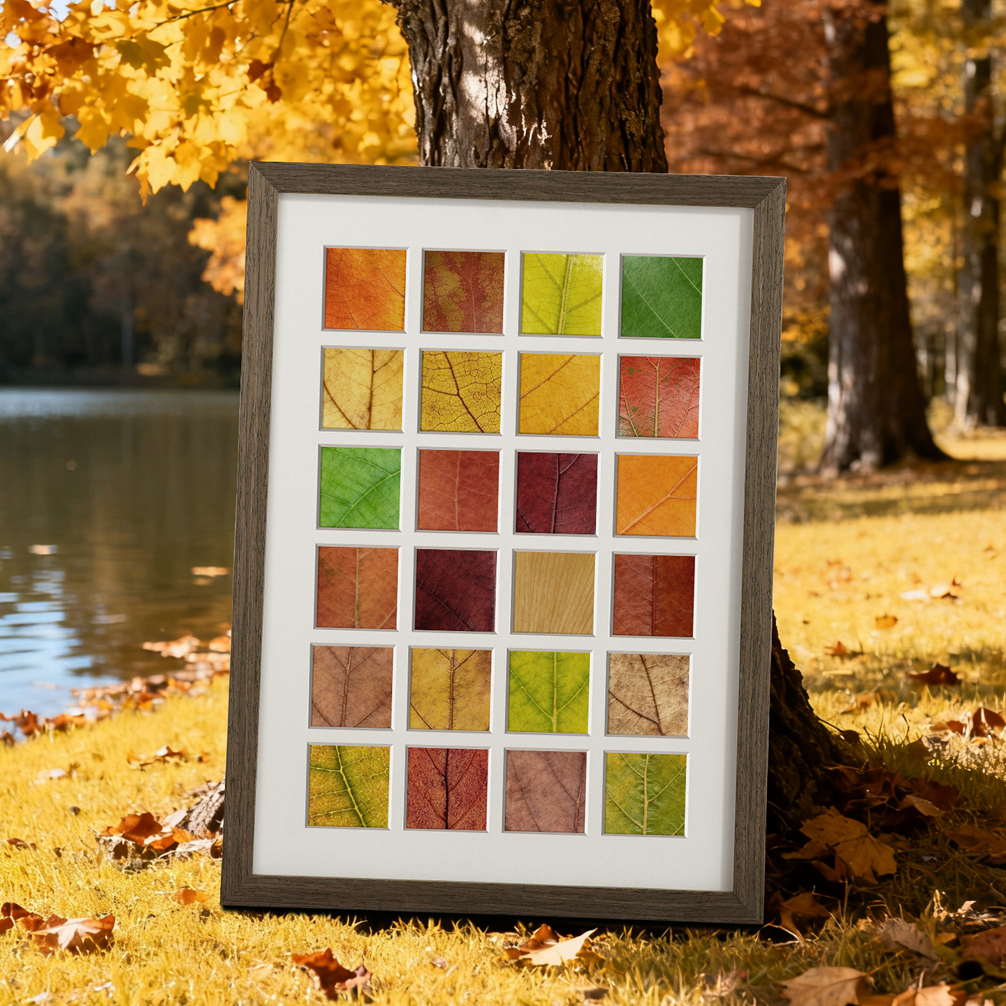 落叶相框捡秋树叶标本收集画框