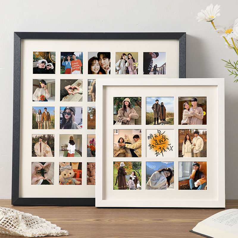 九宫格相框diy实木高级