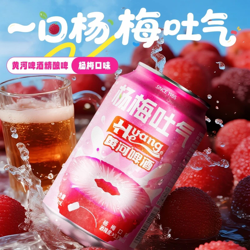 黄河啤酒杨梅味啤酒330ml罐装低度微醺高颜值小甜酒