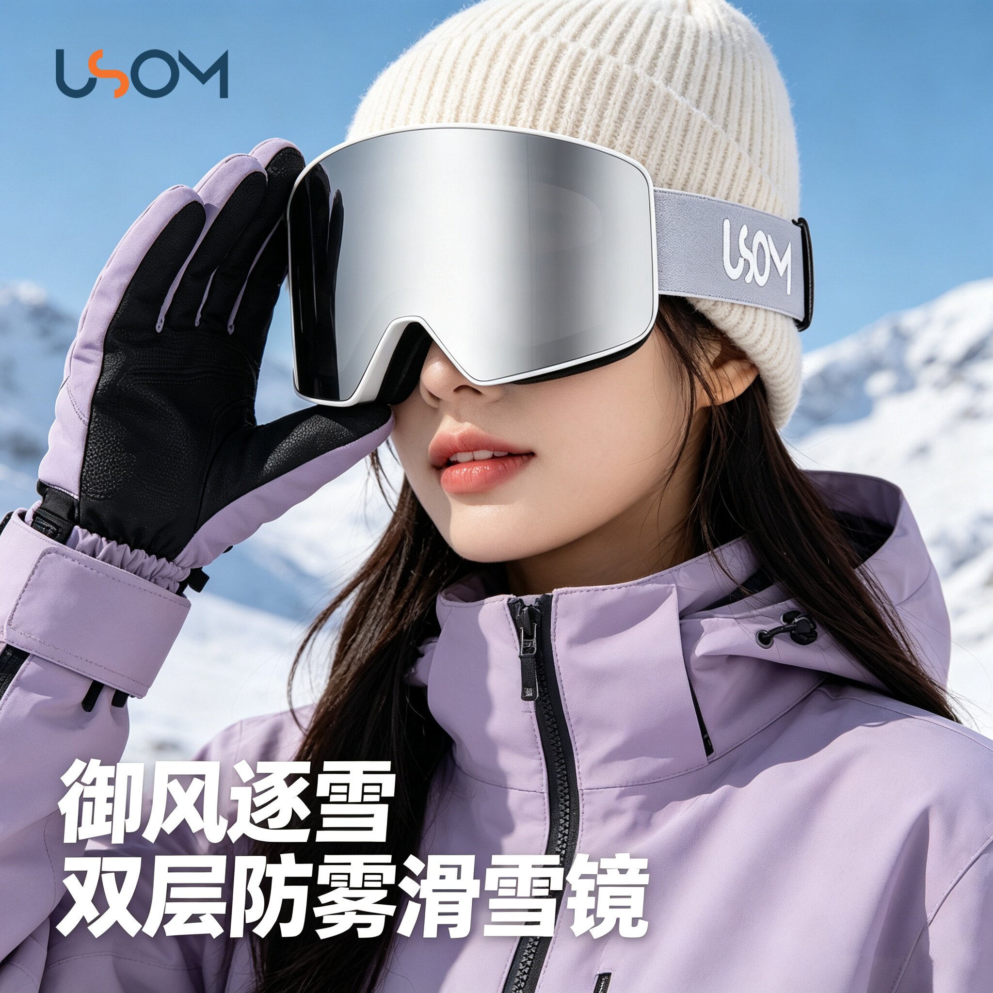 USOM雪镜双层防雾滑雪镜护目镜