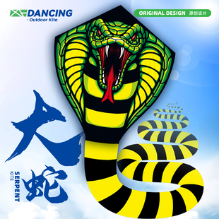 2026新款风筝网红卡通眼镜蛇微风易飞手持线轮盘小儿童大人专用型