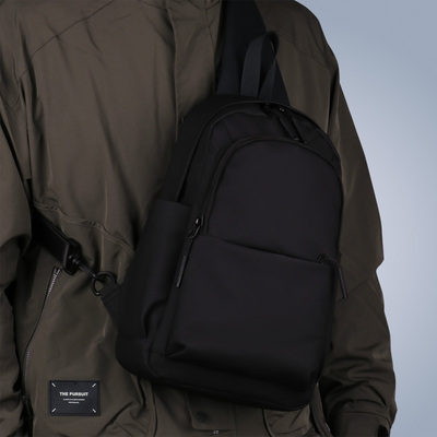 男士帆布大容量运动斜挎胸包