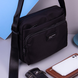 斜挎包男士单肩包男背包男款商务牛津布通勤包高级感休闲防水男包