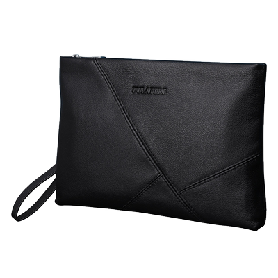 头层软牛皮大容量男士手拿包