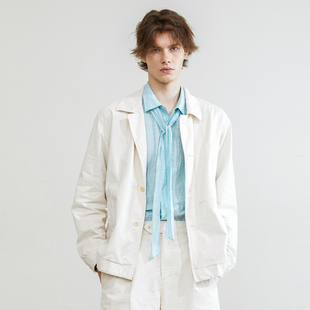 6024WT 磨白效果松弛随性 「尾码 专享」SageSalt本白水洗牛仔夹克