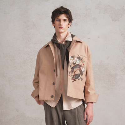 SageSalt 木棉花鸟印花箱型夹克 6034PK