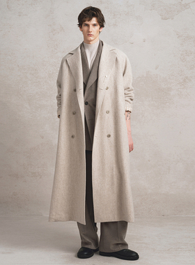 SageSalt人字纹插肩袖男女大衣羊毛羊驼毛混纺9016BE