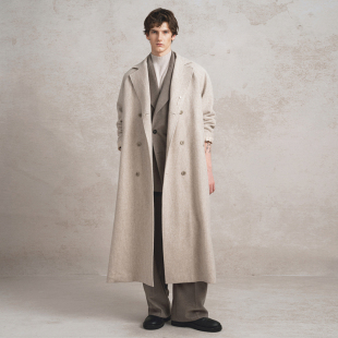 SageSalt人字纹插肩袖 男女大衣羊毛羊驼毛混纺9016BE
