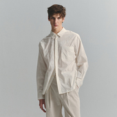 SageSalt 1032WH 凹凸肌理 早秋限定系列 本白色胶印花叶衬衫