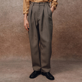 雾锡斜纹羊毛防泼水脚口有袢长裤 「秋冬新品 」SageSalt 3038GY