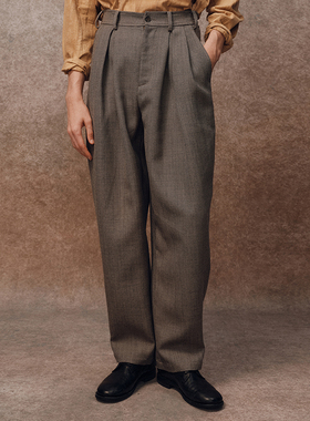 「秋冬新品」SageSalt 雾锡斜纹羊毛防泼水脚口有袢长裤3038GY