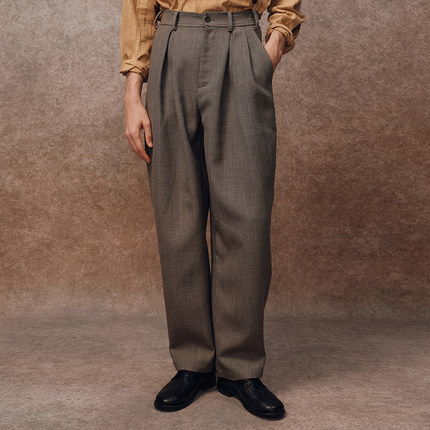 「秋冬新品」SageSalt 雾锡斜纹羊毛防泼水脚口有袢长裤3038GY