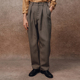 3038GY 雾锡斜纹羊毛防泼水脚口有袢长裤 「秋冬新品 」SageSalt