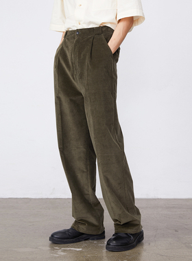 SSalt秋冬直筒单褶长裤进口细腻灯芯绒身型包容独特光泽3007DG