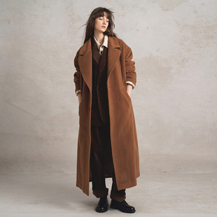 SageSalt 重磅焦糖色羊毛单排扣大衣 9017CA