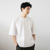 SageSalt 宽松垂感T恤3.0叔本聪圆领 丝光长绒棉黑白纯色男女短袖