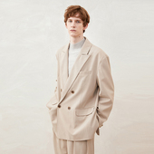6018BE 爽滑垂顺 「尾码 专享」羊毛混纺戗驳领双排扣休闲西装