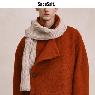 SageSalt 花米灰羊毛混纺围巾 蓬松质感 AC007BE