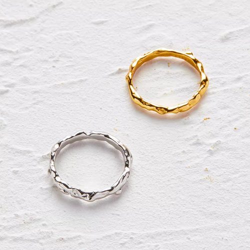 SSalt 花草纹理纯银戒指 厚镀铂族金属/厚镀黄金 瑞士手工雕蚀