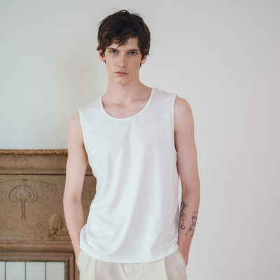 SageSalt 桑蚕丝与棉混纺 圆弧无袖背心 4008