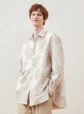 「尾码专享」SageSalt米色提花长袖衬衫外套宽松廓形 1022BE